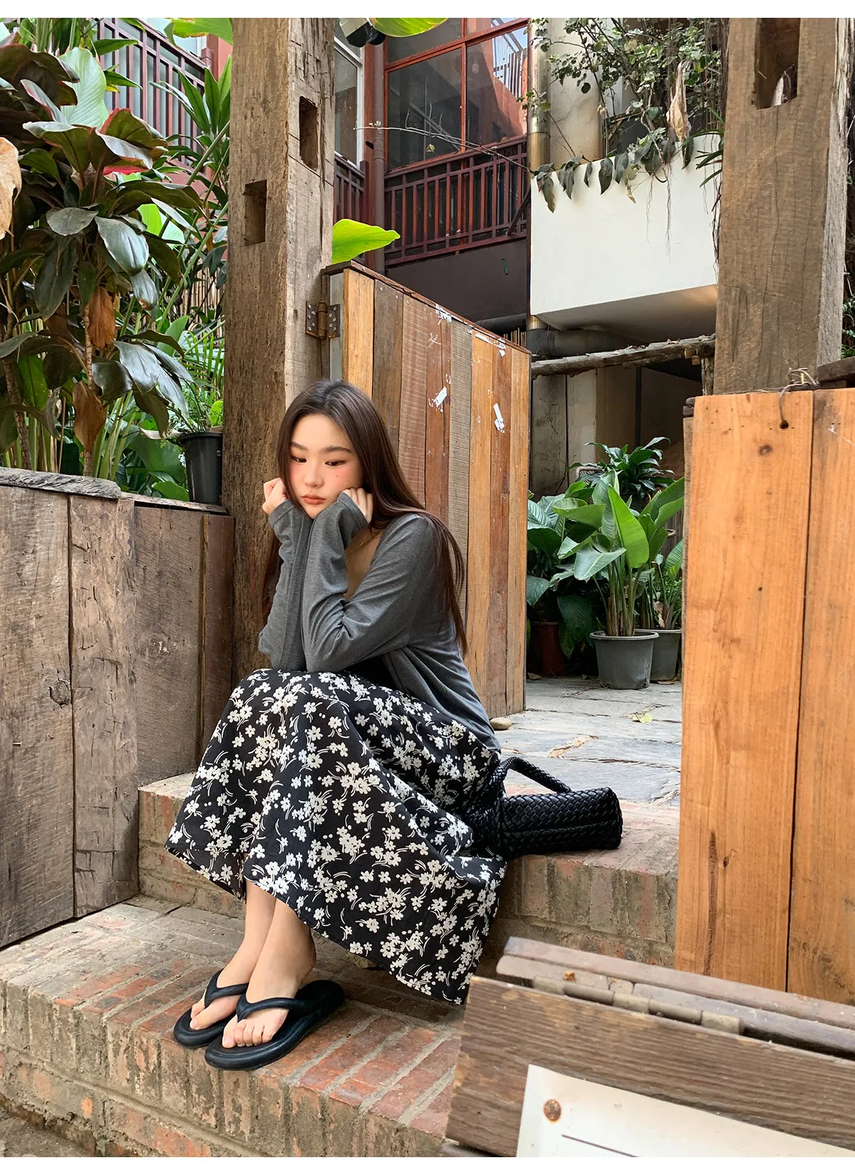 Floral A-line skirt