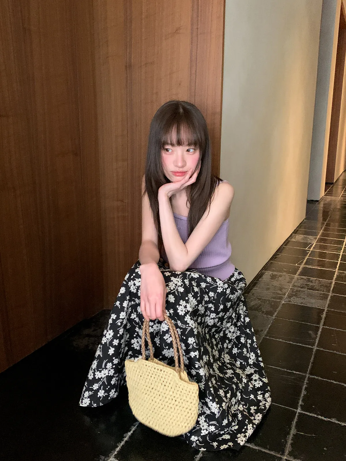 Floral A-line skirt