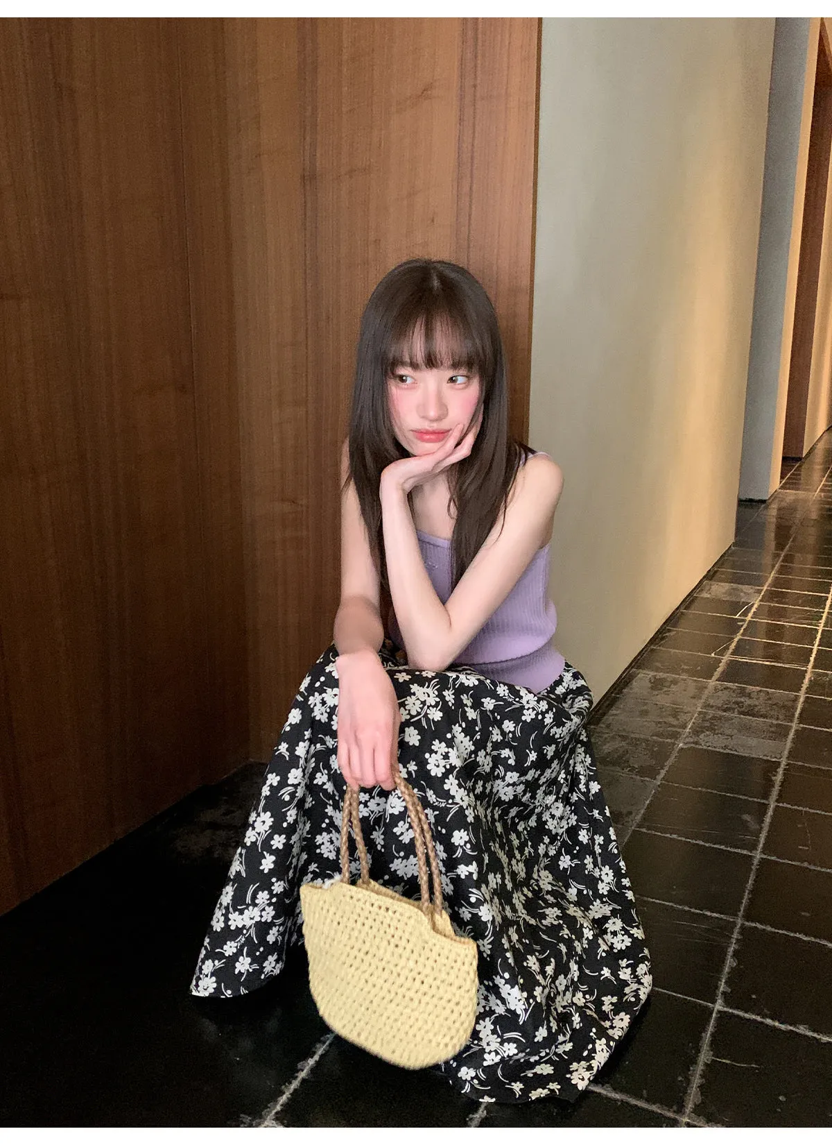 Floral A-line skirt
