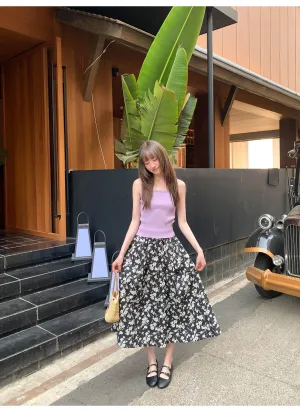 Floral A-line skirt