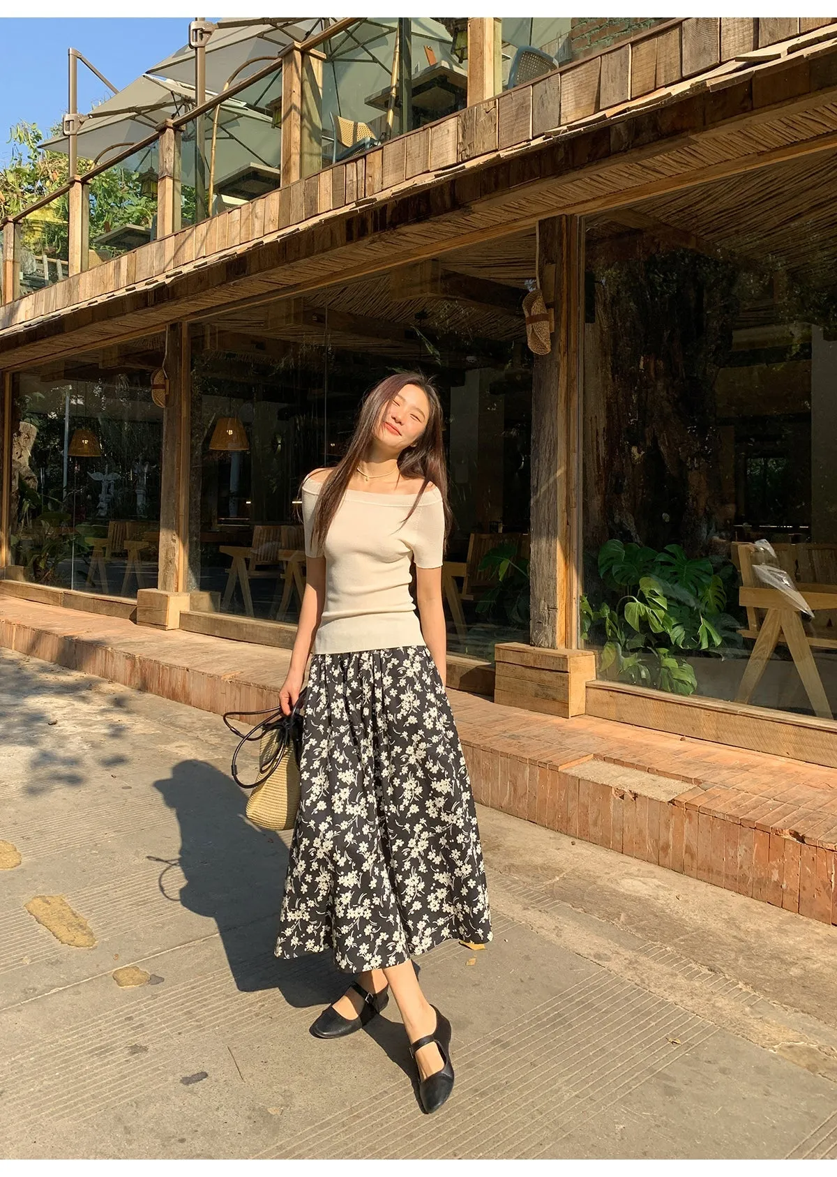 Floral A-line skirt
