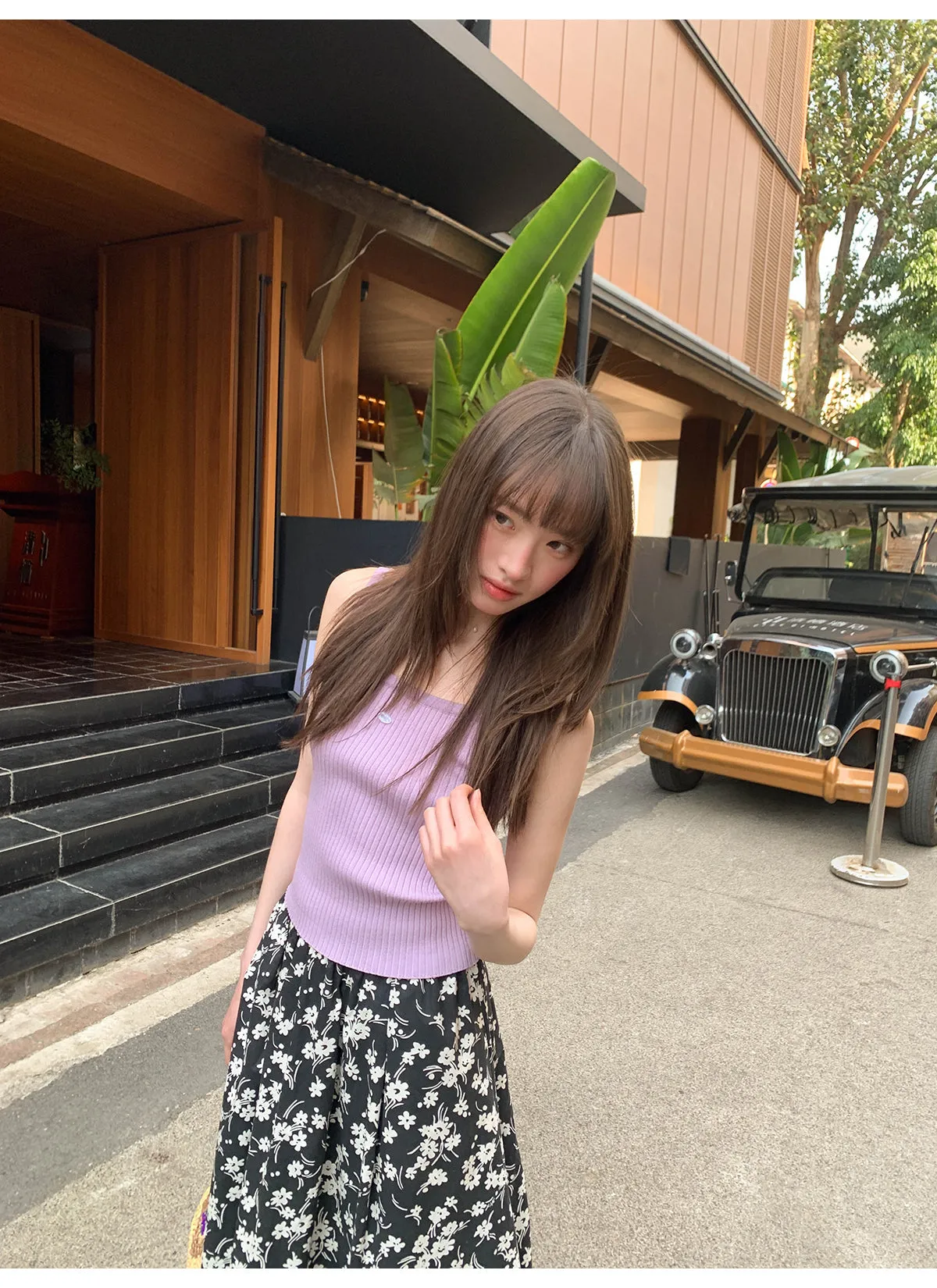 Floral A-line skirt