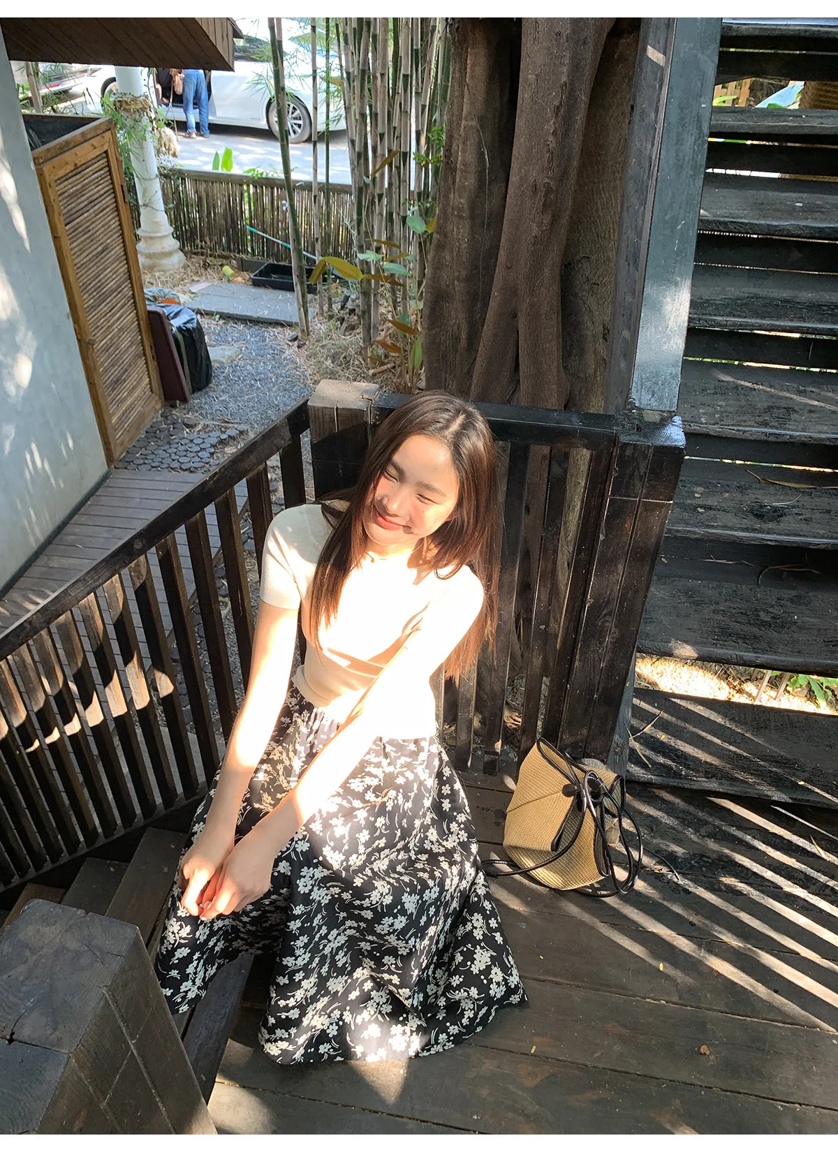 Floral A-line skirt