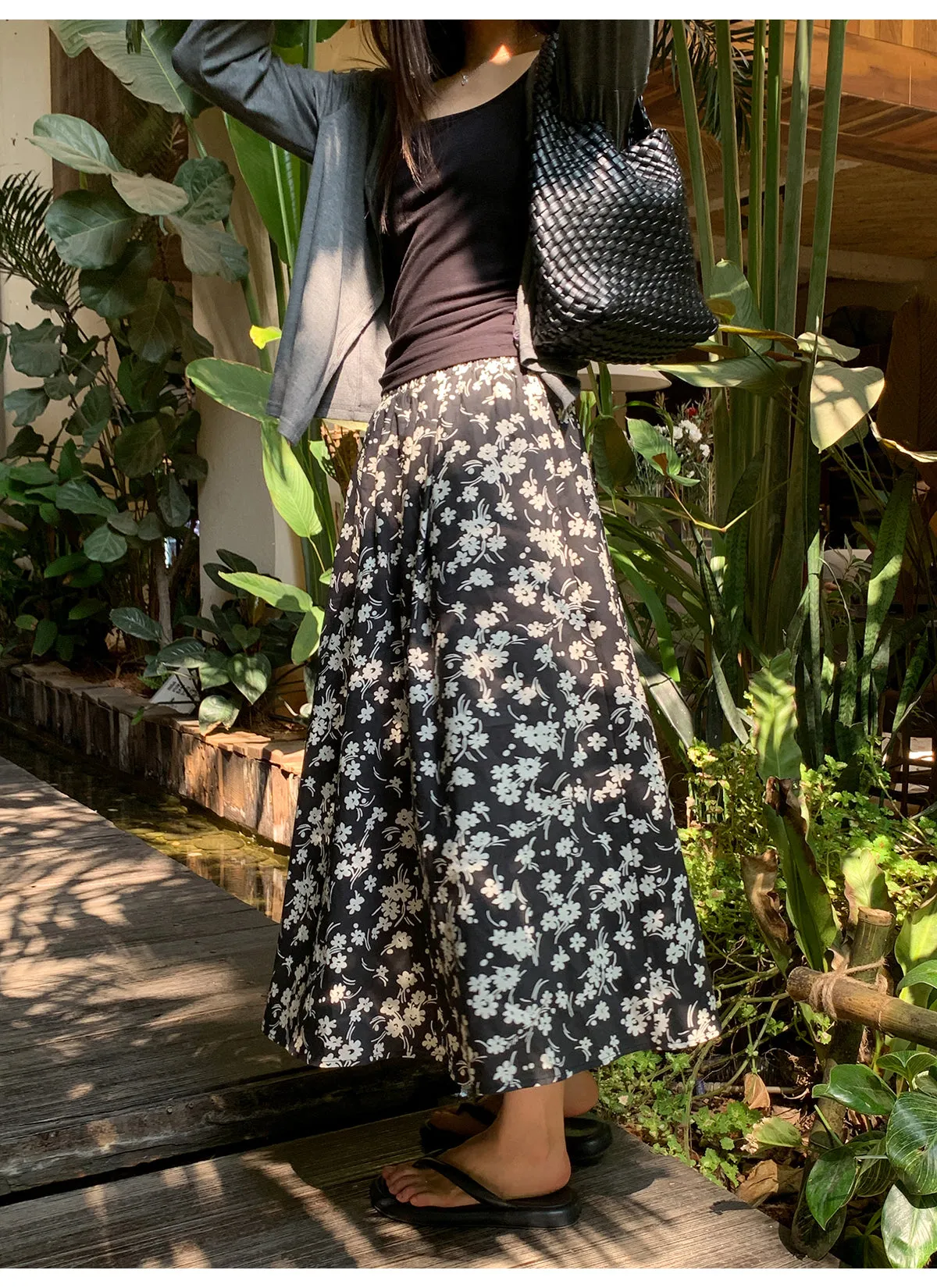 Floral A-line skirt