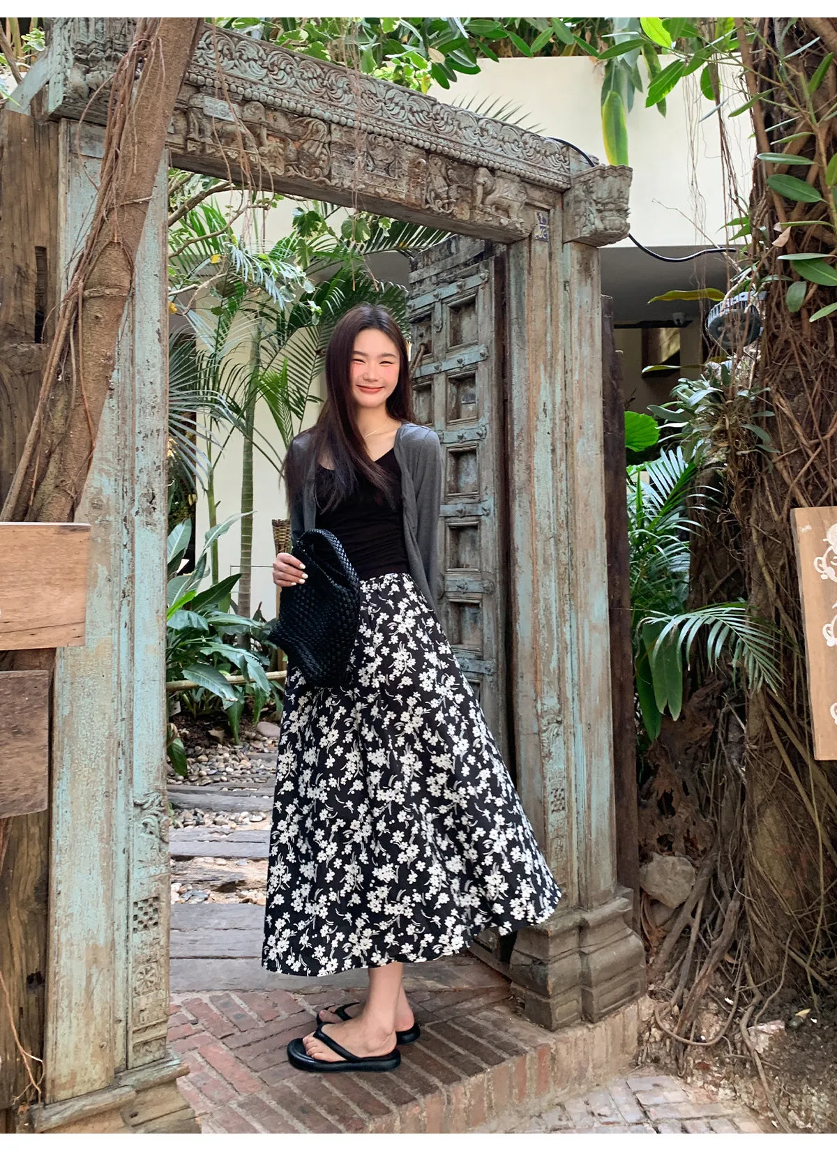 Floral A-line skirt