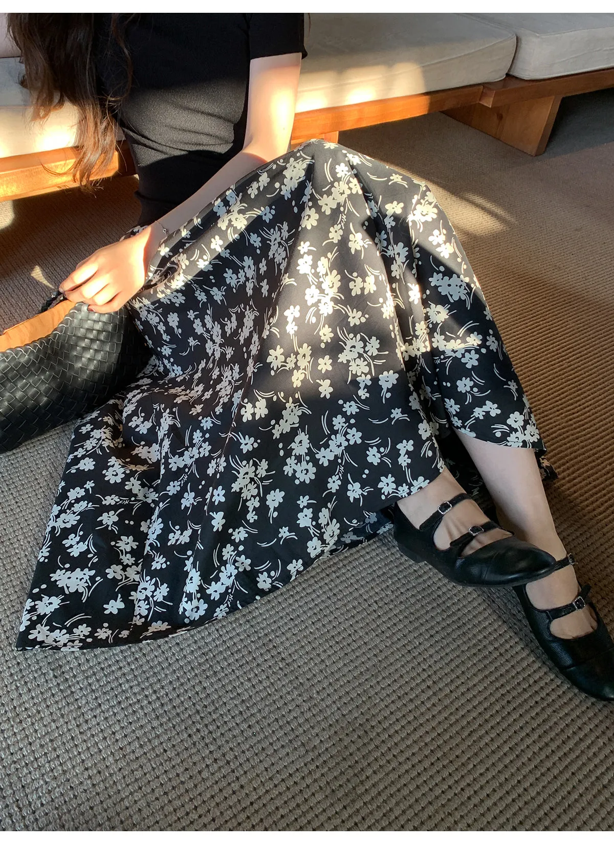Floral A-line skirt