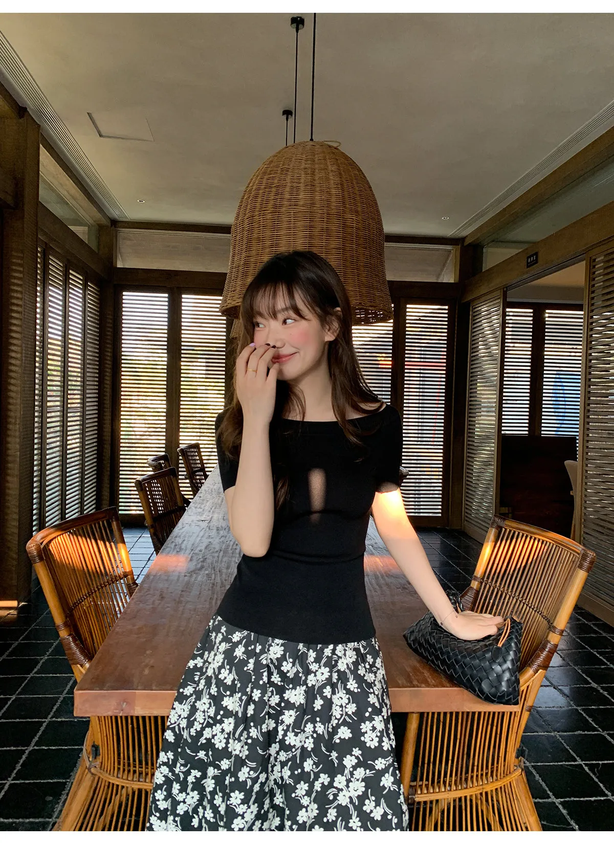 Floral A-line skirt