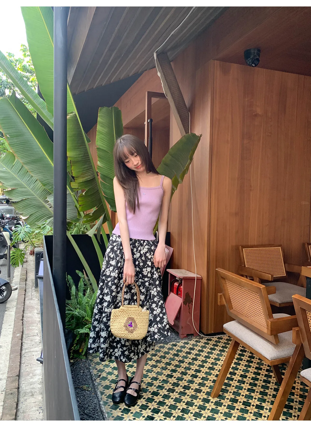 Floral A-line skirt
