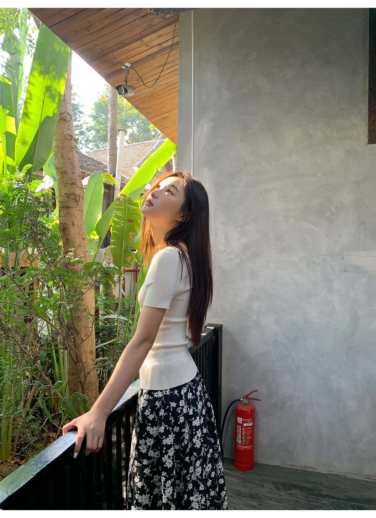 Floral A-line skirt