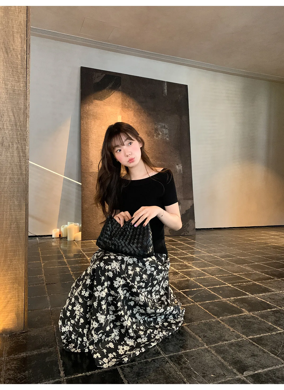 Floral A-line skirt