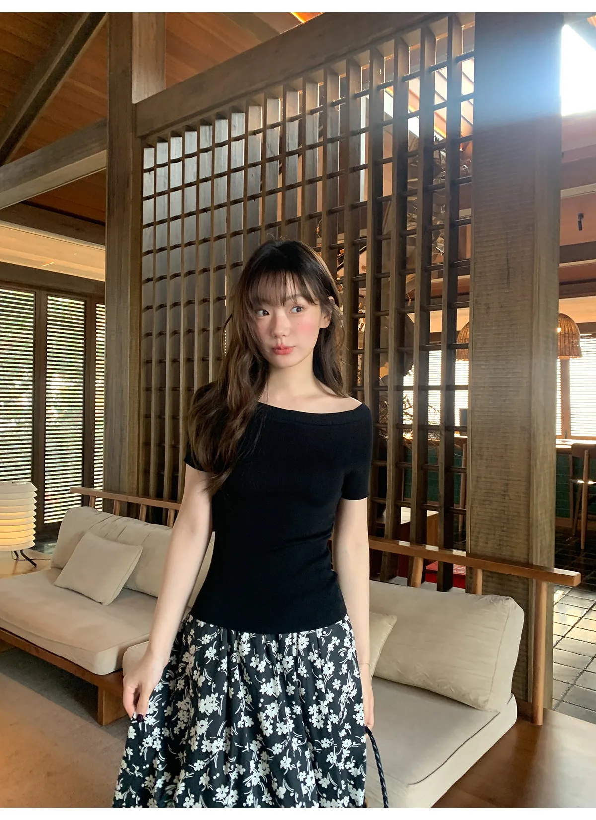 Floral A-line skirt
