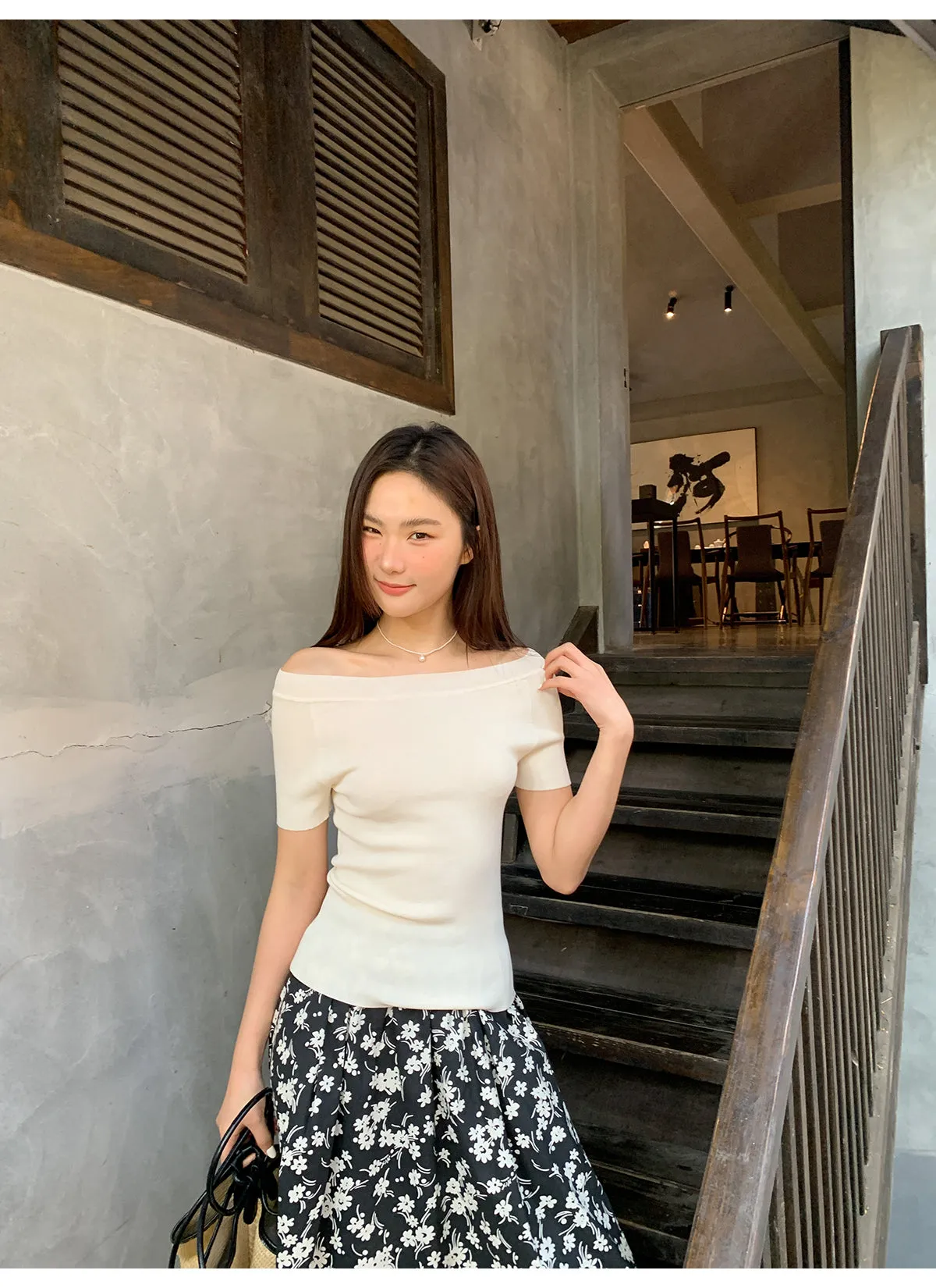 Floral A-line skirt