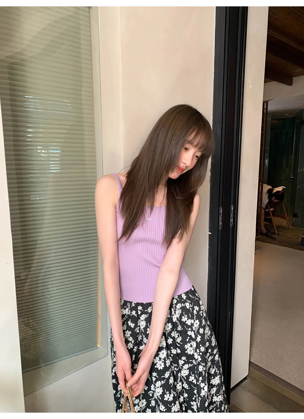 Floral A-line skirt
