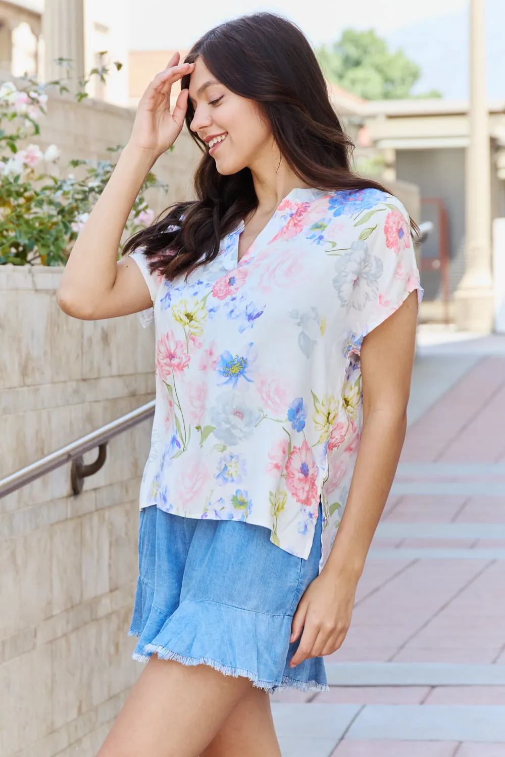 Floral Flair Dobby Top