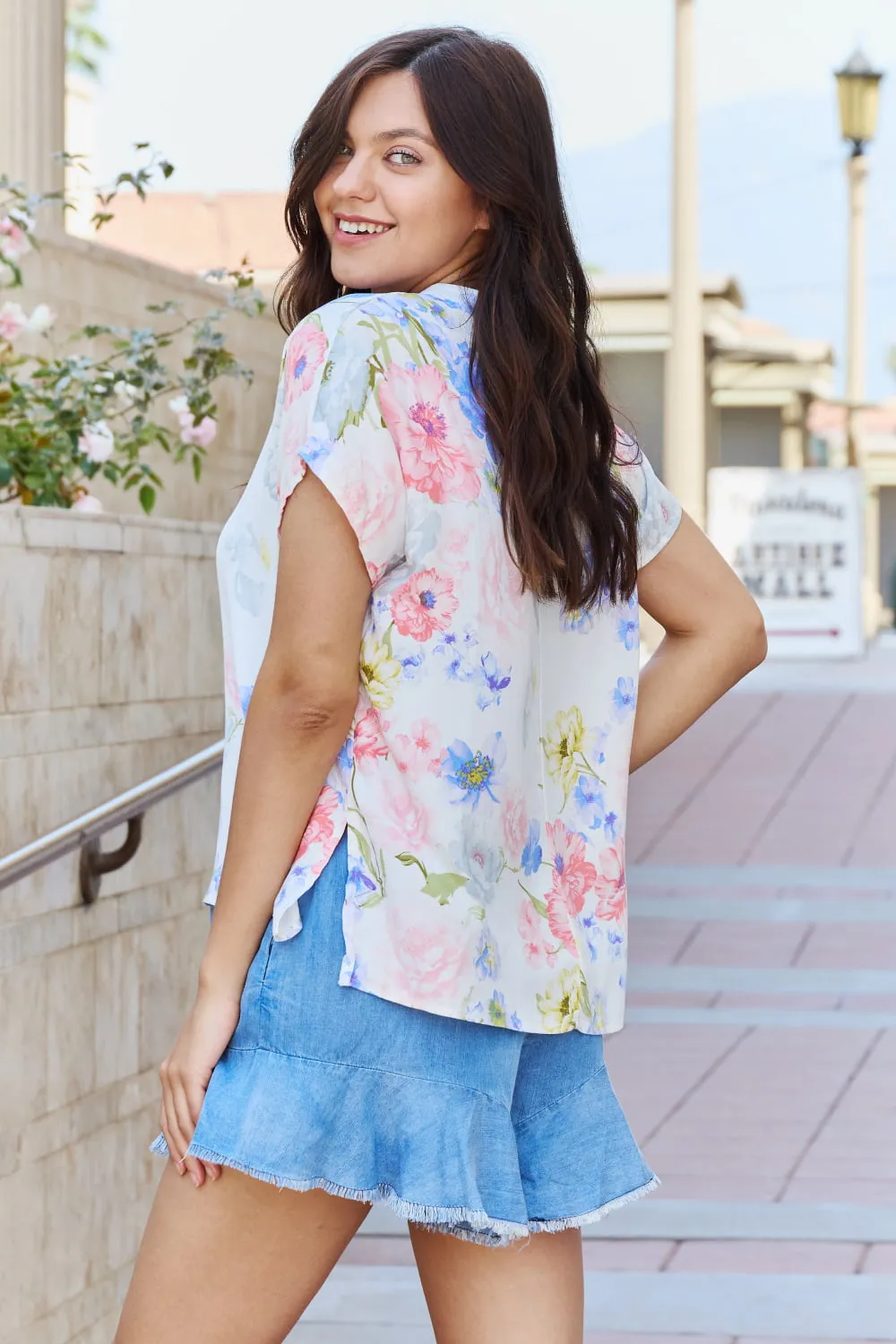 Floral Flair Dobby Top