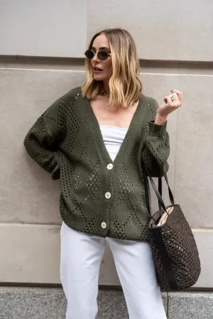 Florence Oversized Cardigan - Khaki