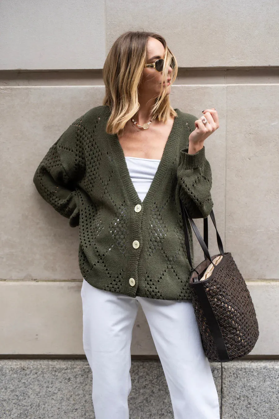 Florence Oversized Cardigan - Khaki