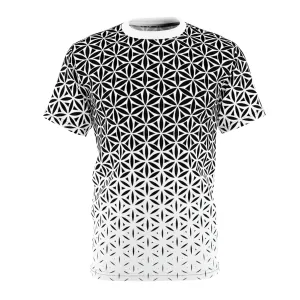 Flower Of Life Geo Gradient AOP Crew Black & White