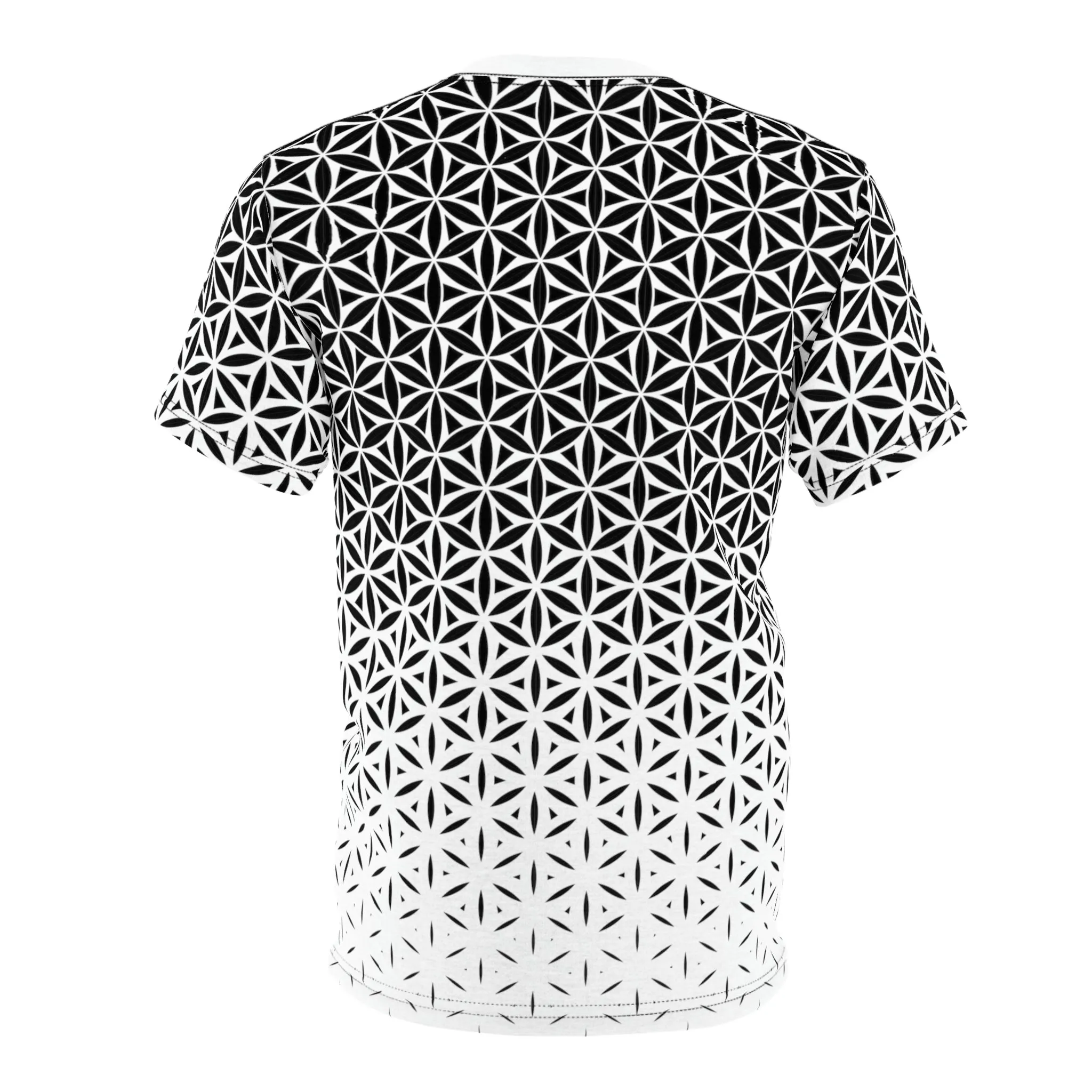 Flower Of Life Geo Gradient AOP Crew Black & White