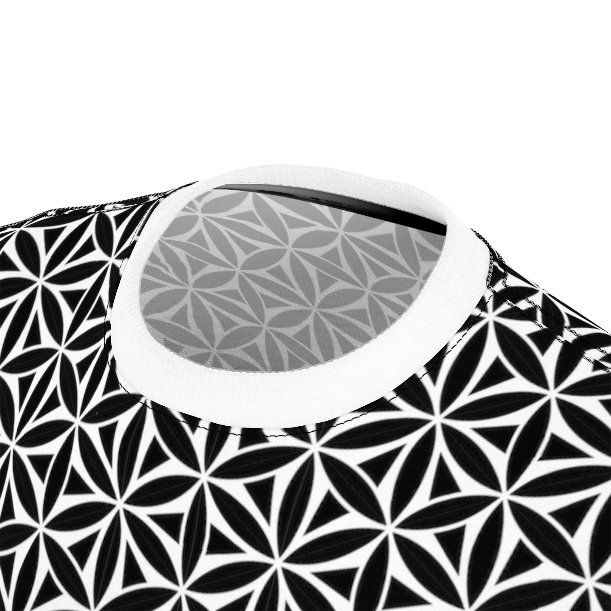 Flower Of Life Geo Gradient AOP Crew Black & White