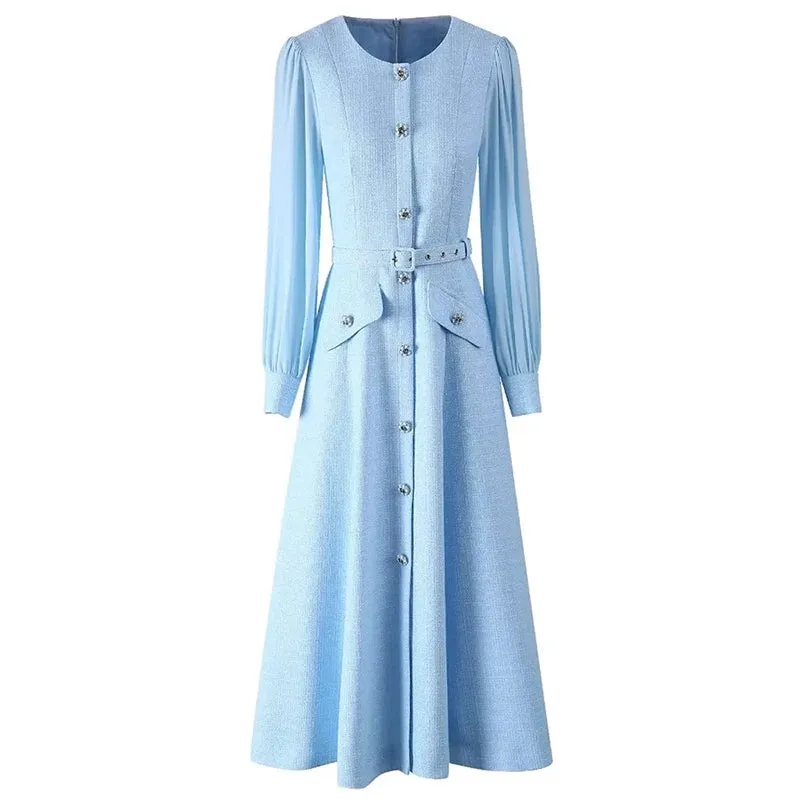 Frida Single Breasted Tweed Dress