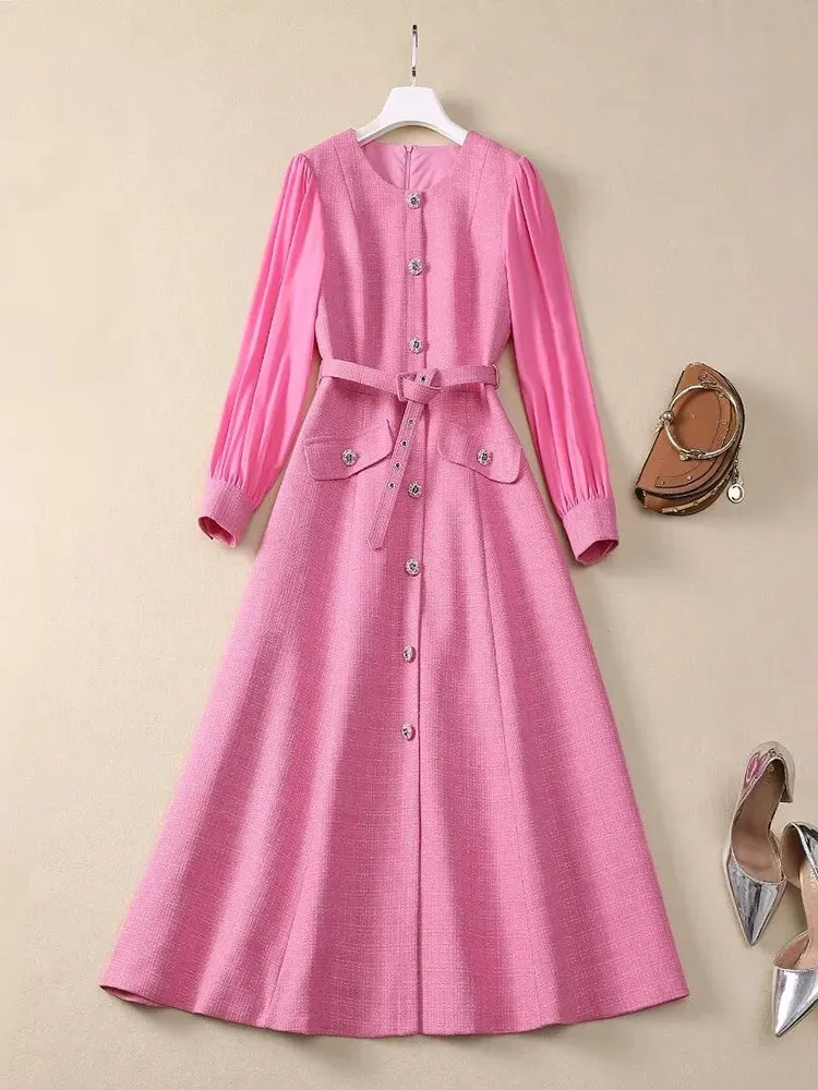 Frida Single Breasted Tweed Dress