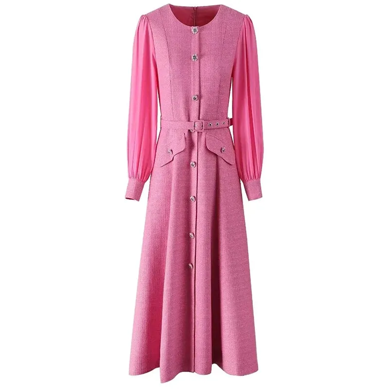Frida Single Breasted Tweed Dress