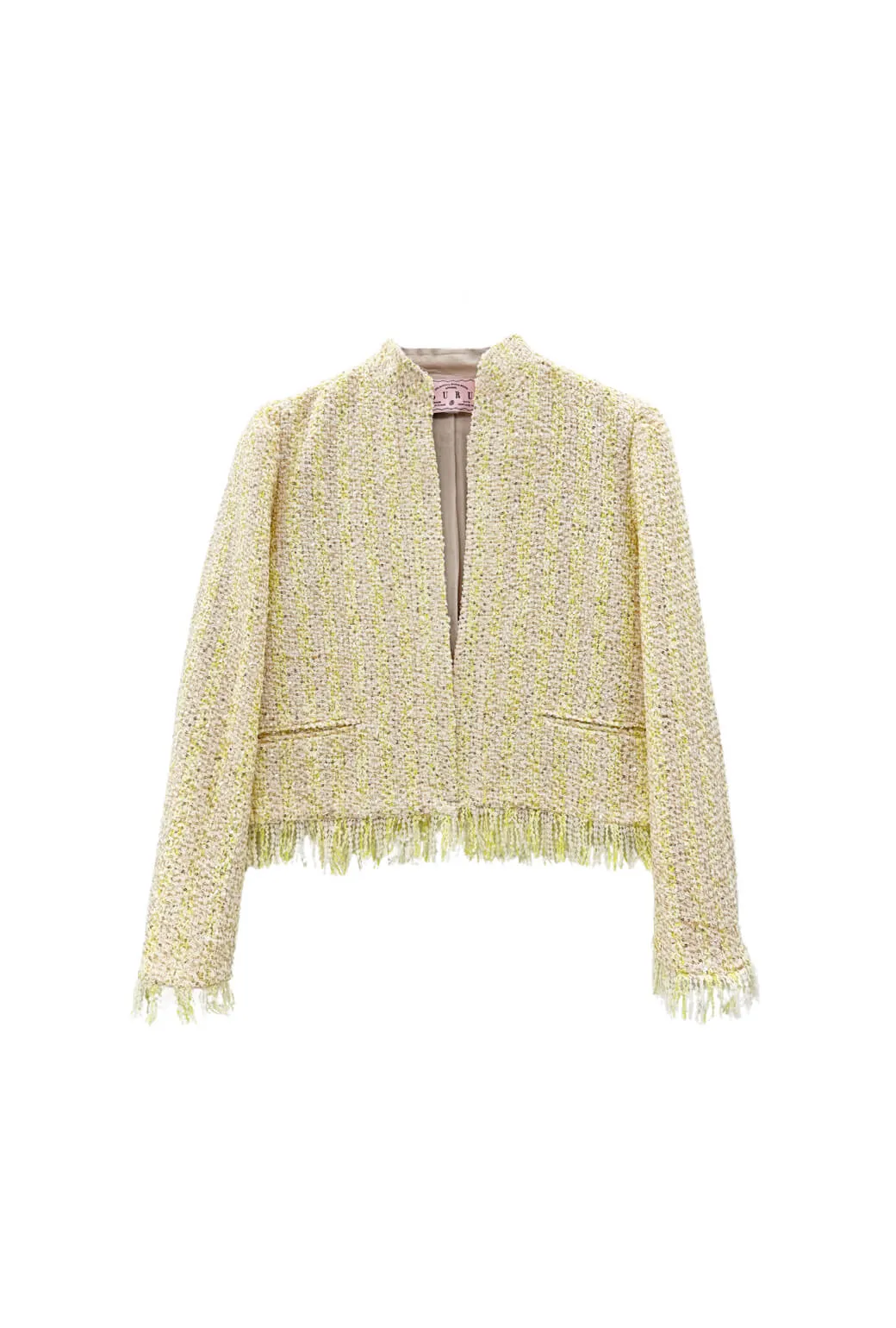 Fringed Mona Lee Blazer - Ivory Twinkle Tweed