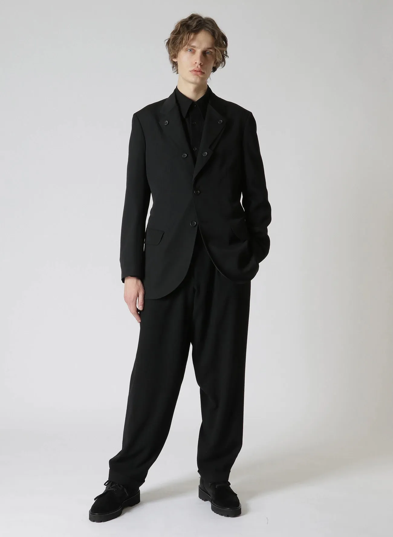 GABARDINE DOUBLE LAPEL JACKET