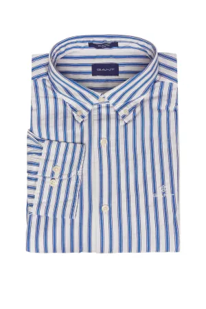 GANT Blue Lagoon Tech Prep Textured Stripe Slim Button Down 3008322 Size M NWT