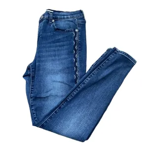 Gap Dark Wash True Skinny Jeans with Tribal Side Detailed (size 30)