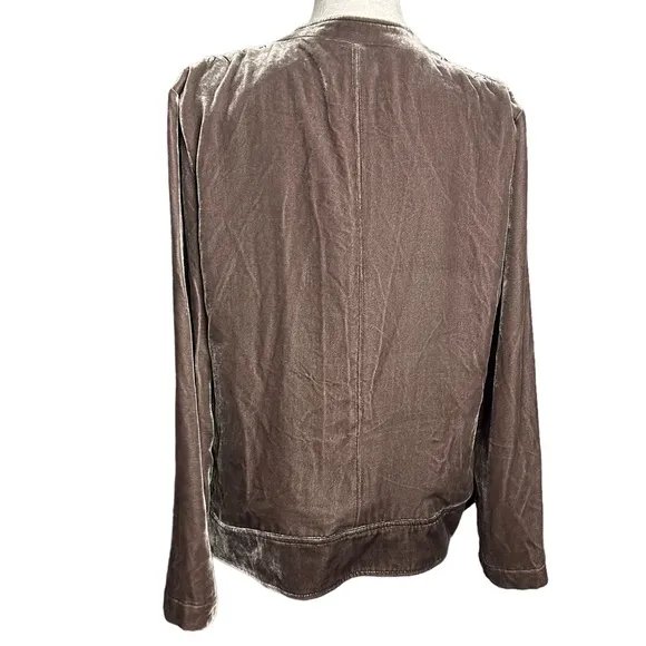 Garnet Hill Embroidered Velvet Open Jacket