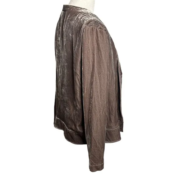 Garnet Hill Embroidered Velvet Open Jacket