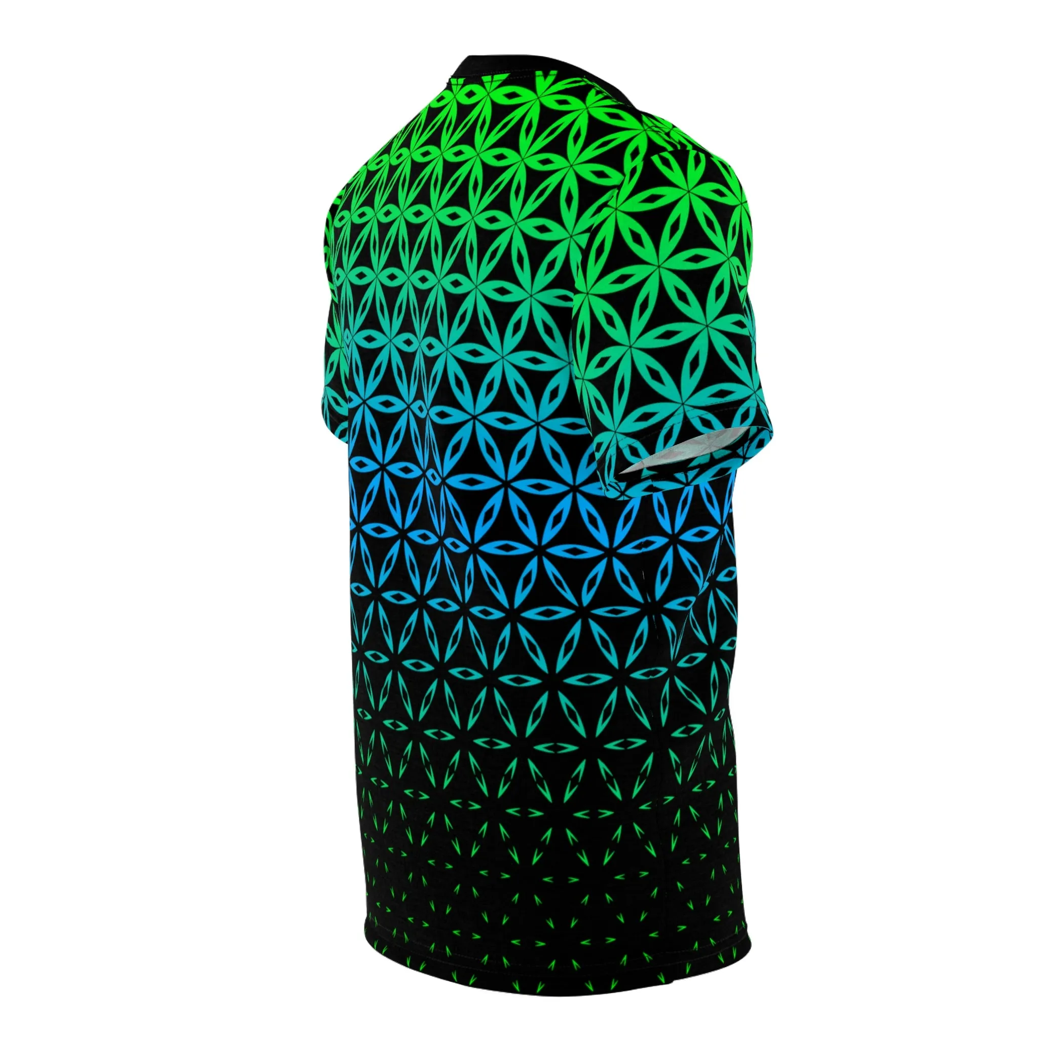 Geo Rings AOP Crew Green & Blue