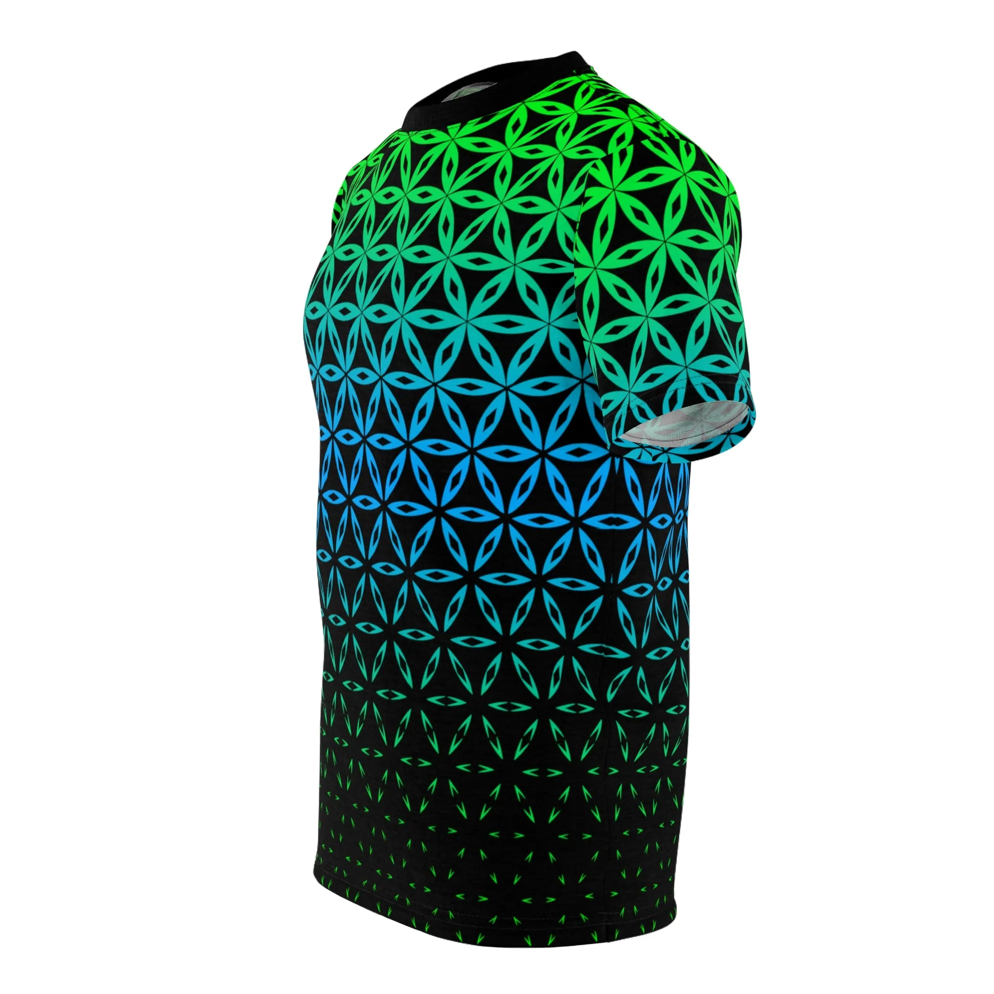 Geo Rings AOP Crew Green & Blue