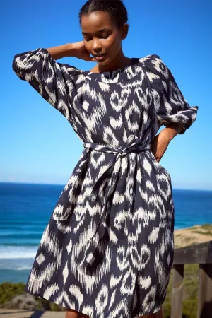 Gertrudis Dress - Ecru/Charcoal