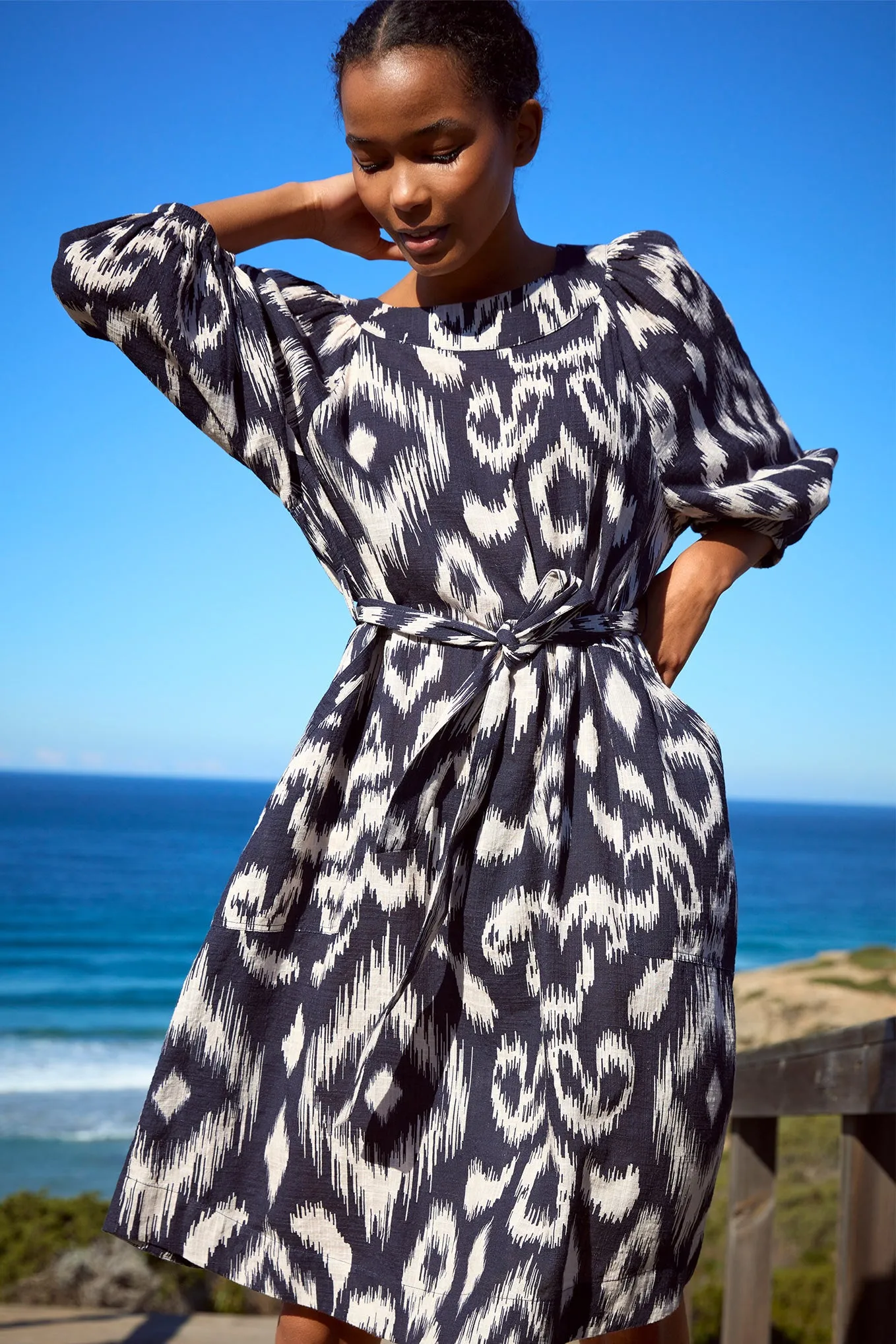 Gertrudis Dress - Ecru/Charcoal