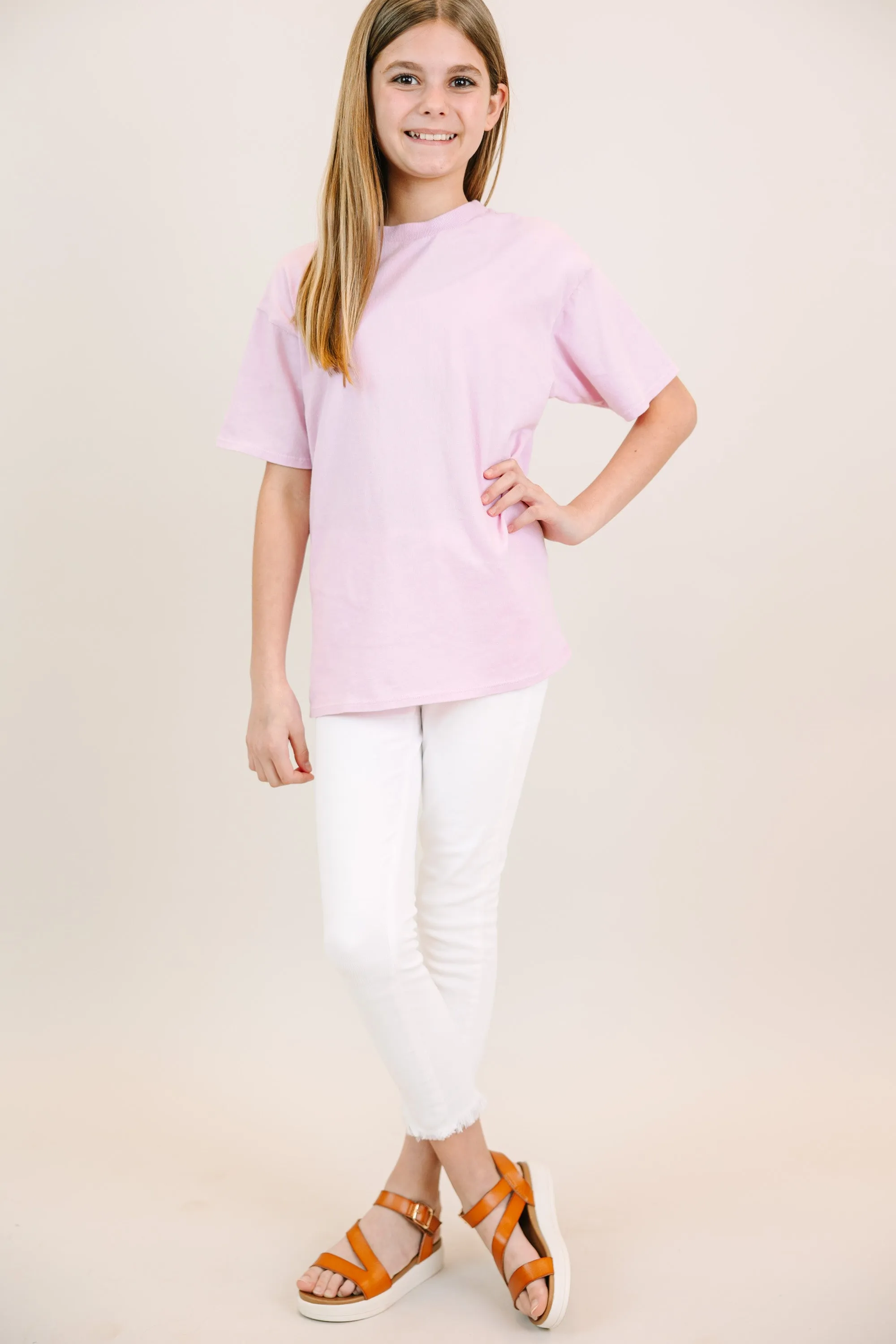 Girls: Lilac Purple Oversized Tee
