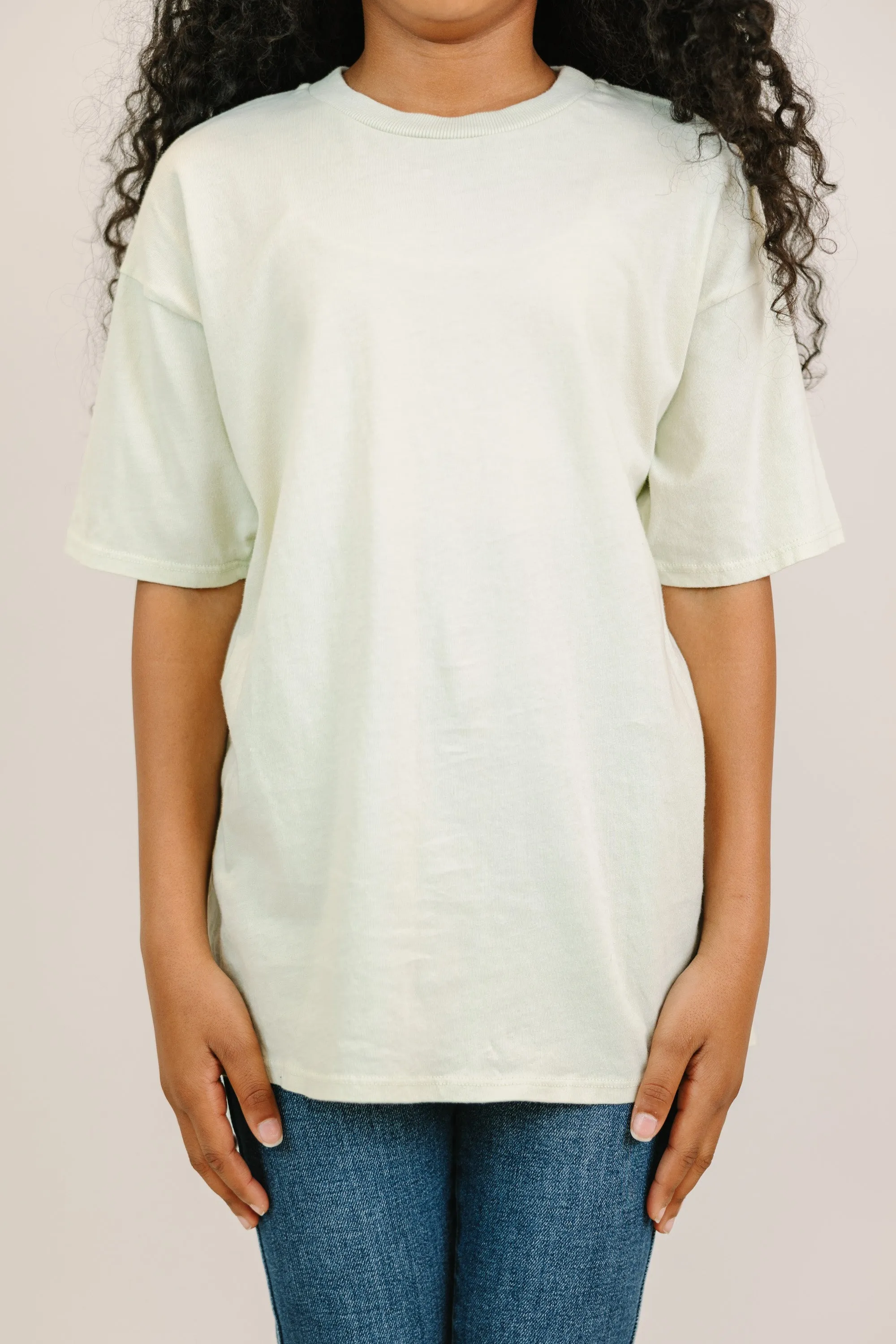 Girls: Sage Green Oversized Tee