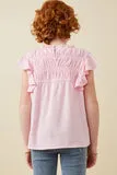 Girls Textured Smocked Ruffle Detail Tank