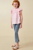 Girls Textured Smocked Ruffle Detail Tank