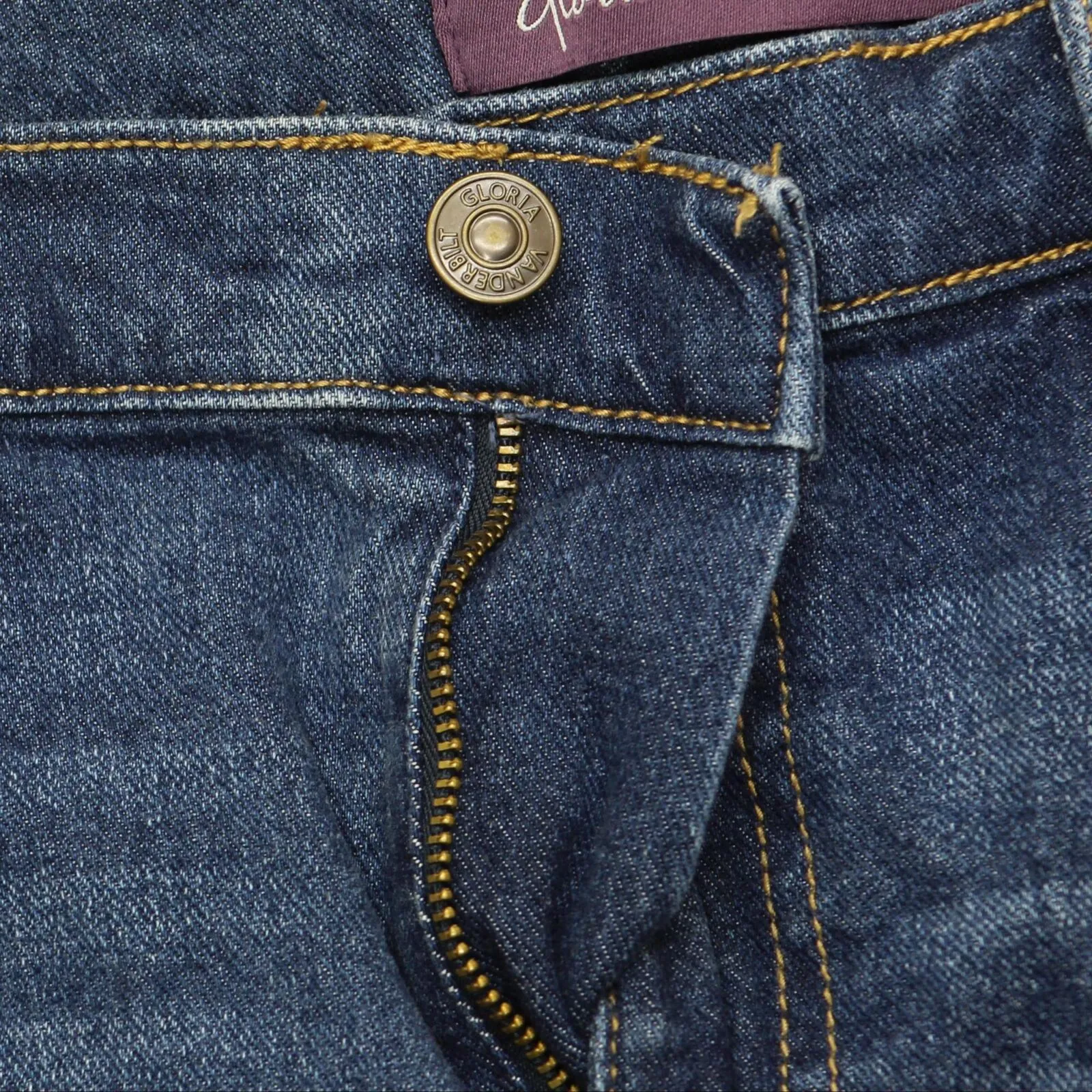 Gloria Vanderbilt Ladies Womens Cuffed Boyfriend Jeans Dark Denim Blue 12