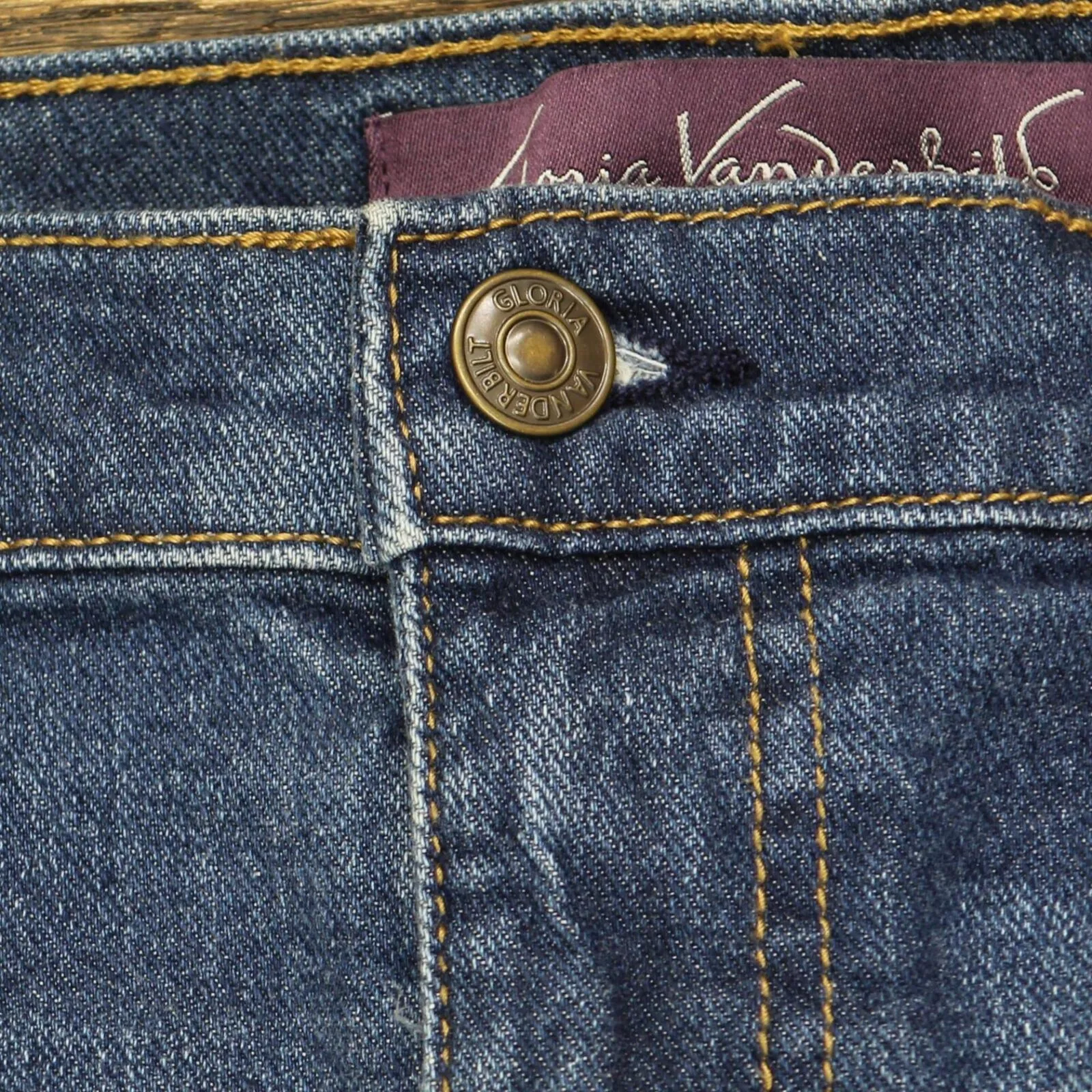 Gloria Vanderbilt Ladies Womens Cuffed Boyfriend Jeans Dark Denim Blue 12