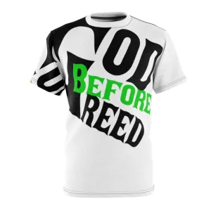 God Before Greed / Unisex AOP Cut & Sew Tee