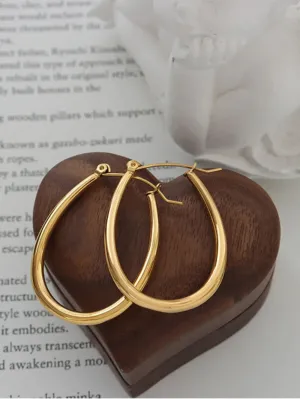Golden Glow Titanium Hoops – 18K Gold-Plated