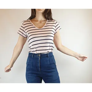 Gorman pink and navy tee shirt size 8