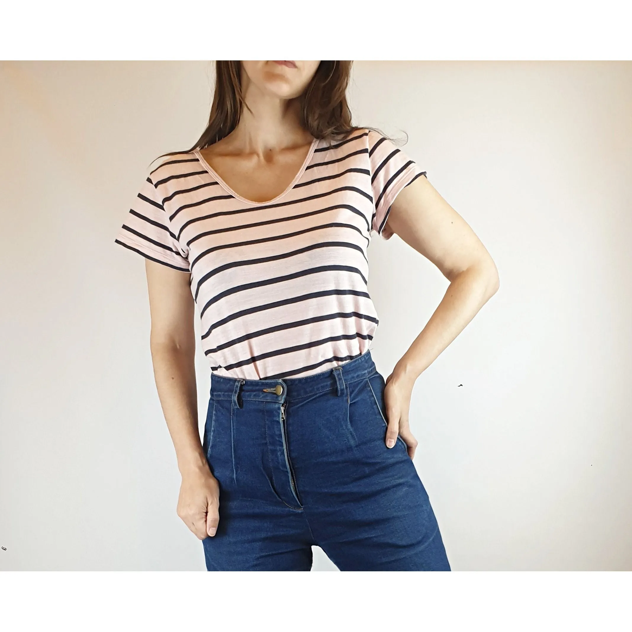 Gorman pink and navy tee shirt size 8