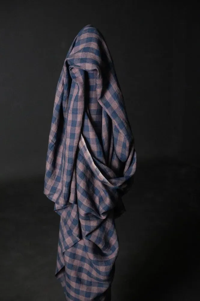 Grapevine Check Laundered Linen Fabric