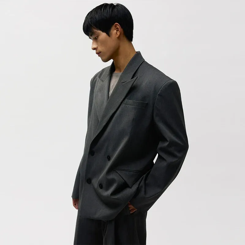 Gray Double-Breasted Jacket