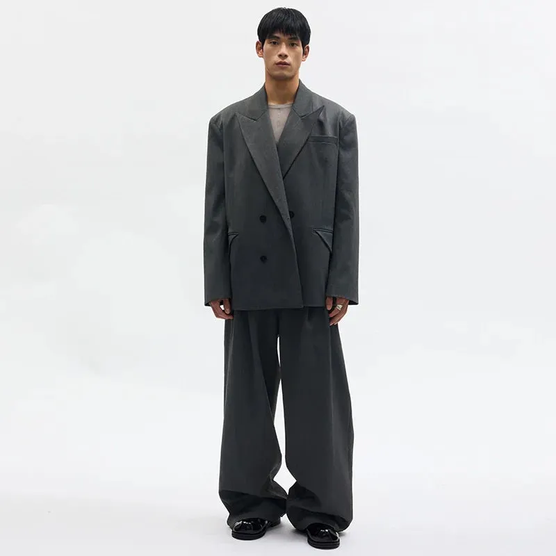 Gray Double-Breasted Jacket